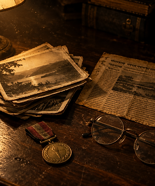 Vintage archive photographs and clippings